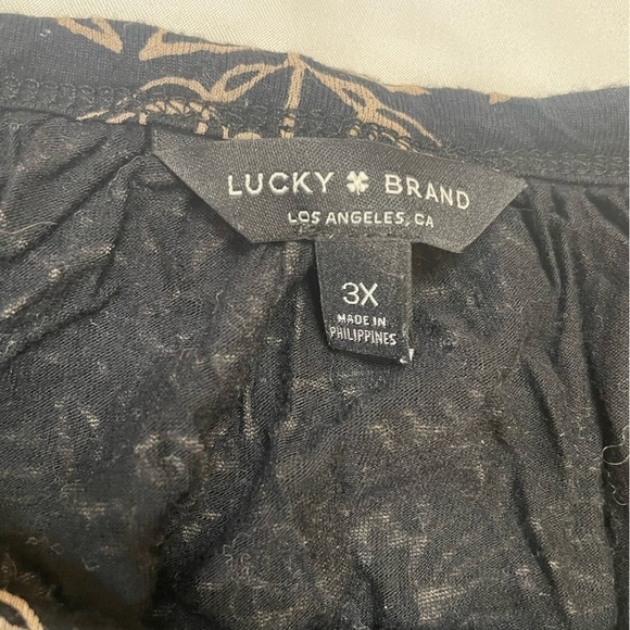 Lucky Brand size 3X quarter sleeves black and tan blouse - Picture 5 of 6